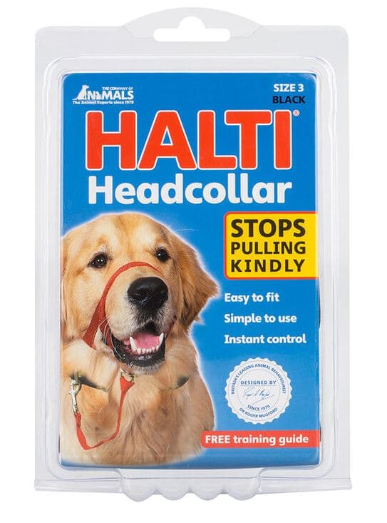 Halti collar con bozal de tela negro para perros — imagen 1