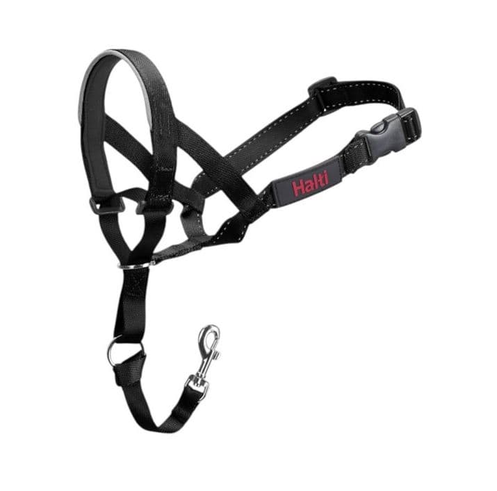 Halti collar con bozal de tela negro para perros — imagen 3