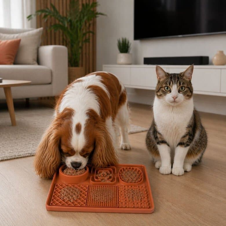 Leeby Alfombrilla de Lamer Naranja para perros y gatos