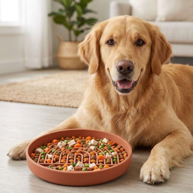 Leeby Comedero Antivoracidad Naranja para perros