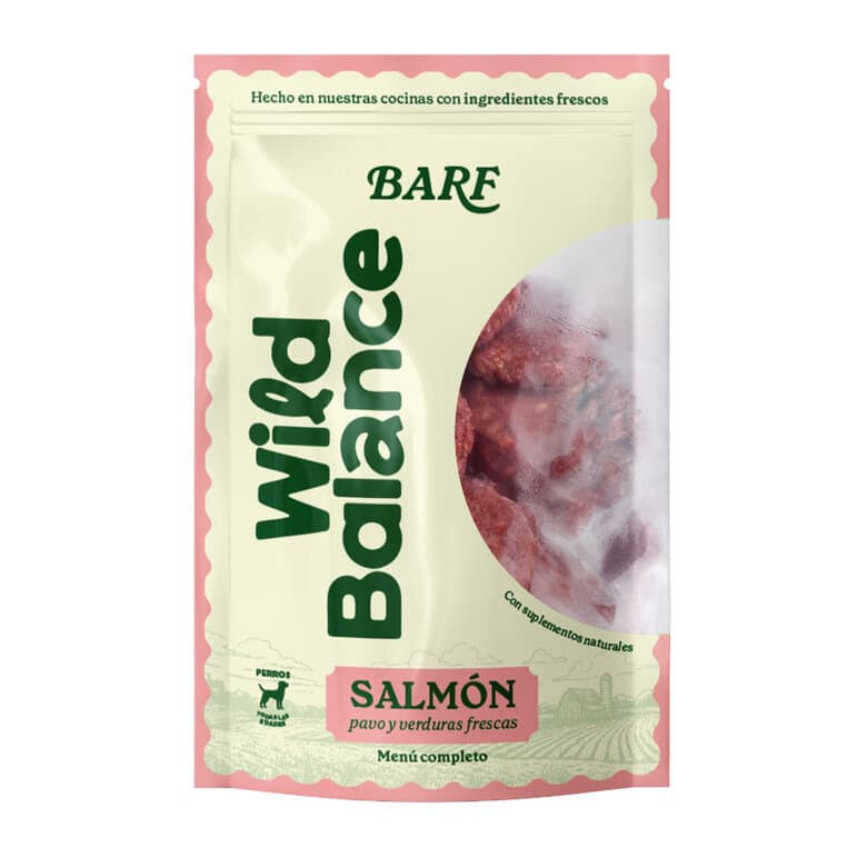 Wild Balance Barf Menú salmón con verduras comida congelada para perros