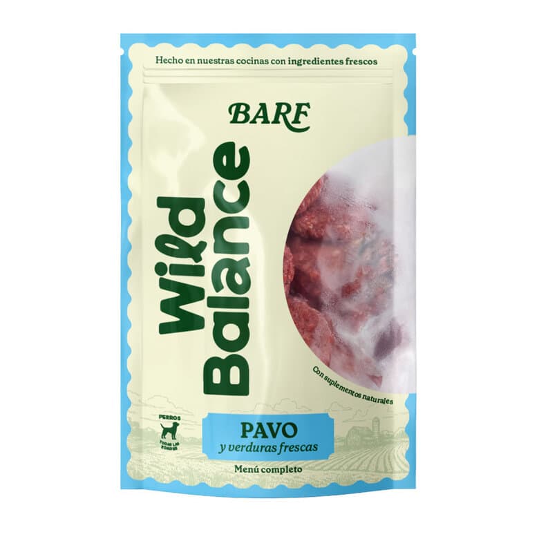 Wild Balance Menú Barf pavo con verduras comida congelada para perros